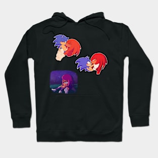 Blue and red - Sticker batch Hoodie